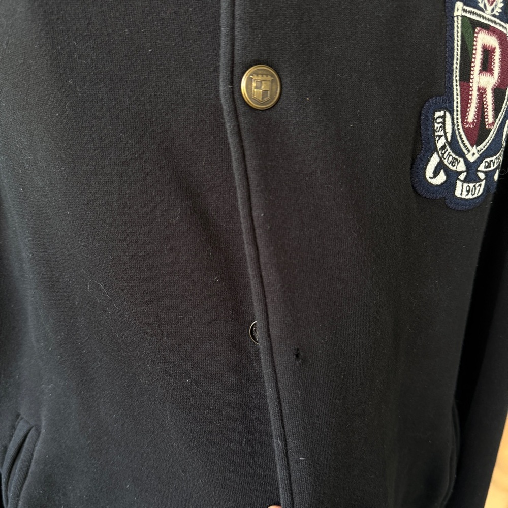 Vintage Vintage USA Rugby 1897‎ Mens Black Varsity Jacket Size 4XL - Picture 3 of 10
